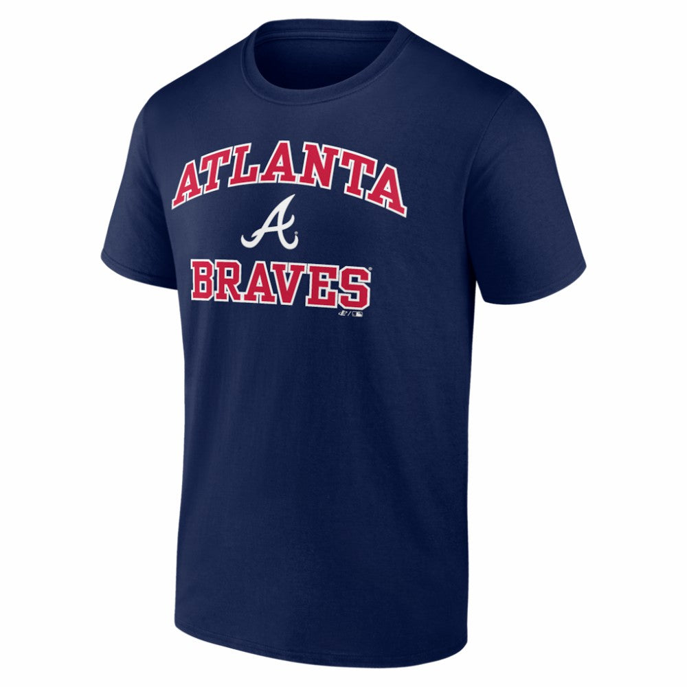 Atlanta Braves Logo Athletic Heart and Soul T-Shirt - Navy T-shirts