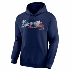 Atlanta Braves Logo Athletic Wordmark Hoodie - Navy Hoodies
