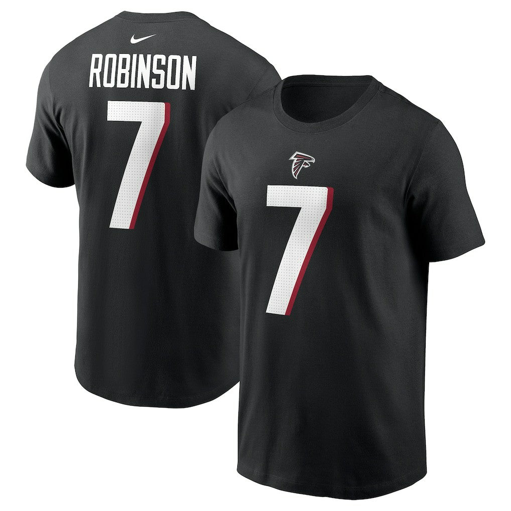 Bijan Robinson Atlanta Falcons Player Name & Number T-Shirt Black