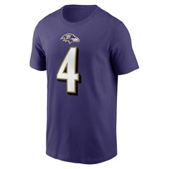 Zay Flowers Baltimore Ravens Player Name & Number T-Shirt Purple