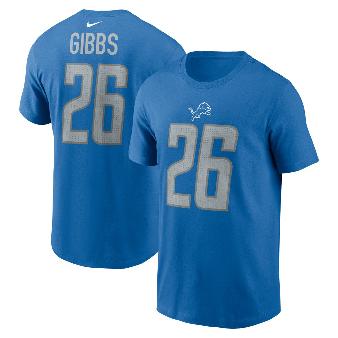 Jahmyr Gibbs Detroit Lions 2023 NFL Draft First Round Pick Player Name & Number T-Shirt Blue