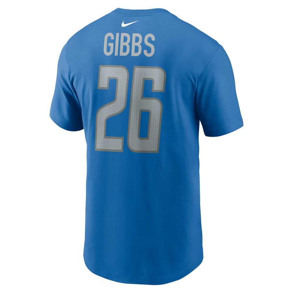 Jahmyr Gibbs Detroit Lions 2023 NFL Draft First Round Pick Player Name & Number T-Shirt Blue