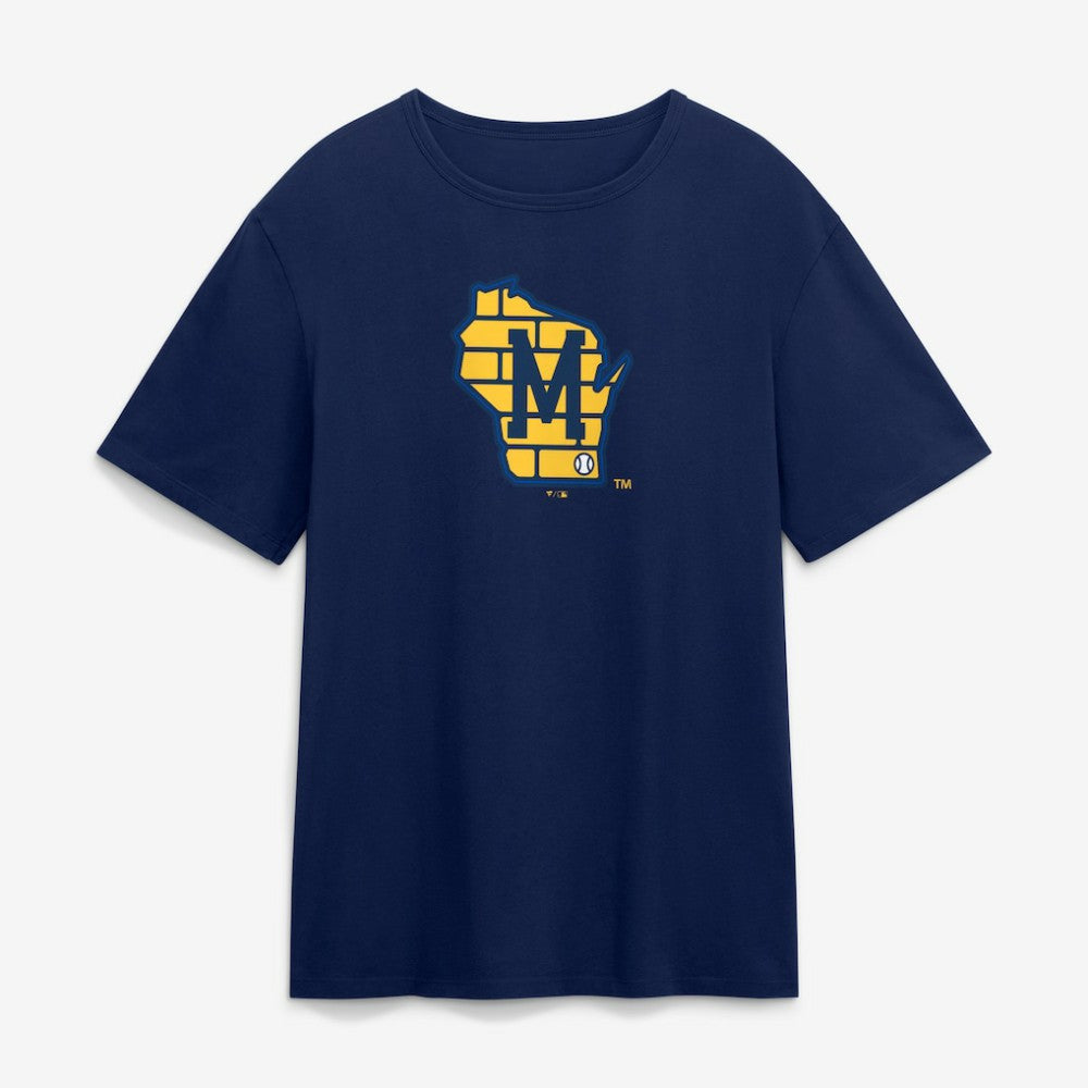 Milwaukee Brewers Fanatics Alternate Logo Legacy T-Shirt - Navy T-shirts
