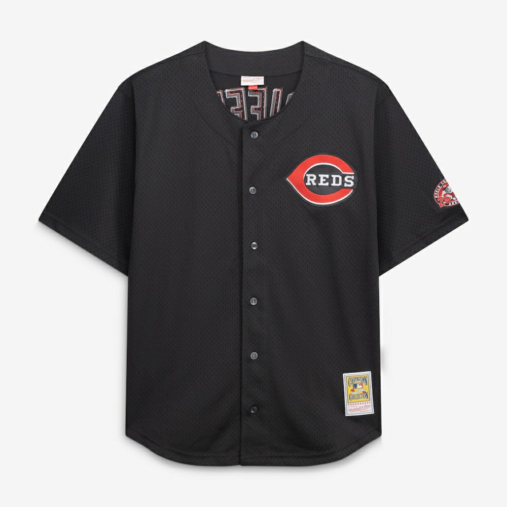 Ken Griffey Jr. Cincinnati Reds Mitchell & Ness Big & Tall Cooperstown Mesh Batting Practice Jersey - Black Jerseys
