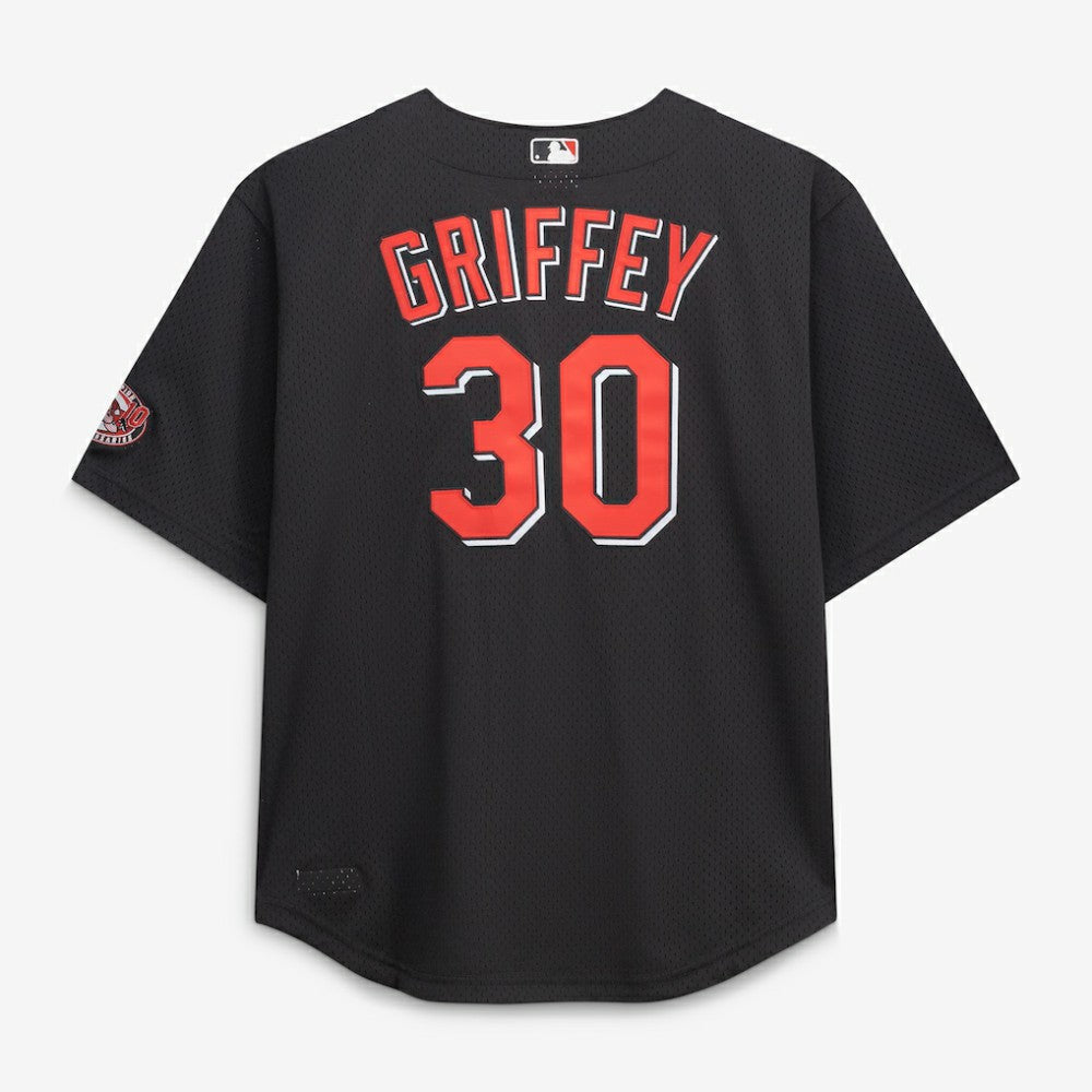 Ken Griffey Jr. Cincinnati Reds Mitchell & Ness Big & Tall Cooperstown Mesh Batting Practice Jersey - Black Jerseys