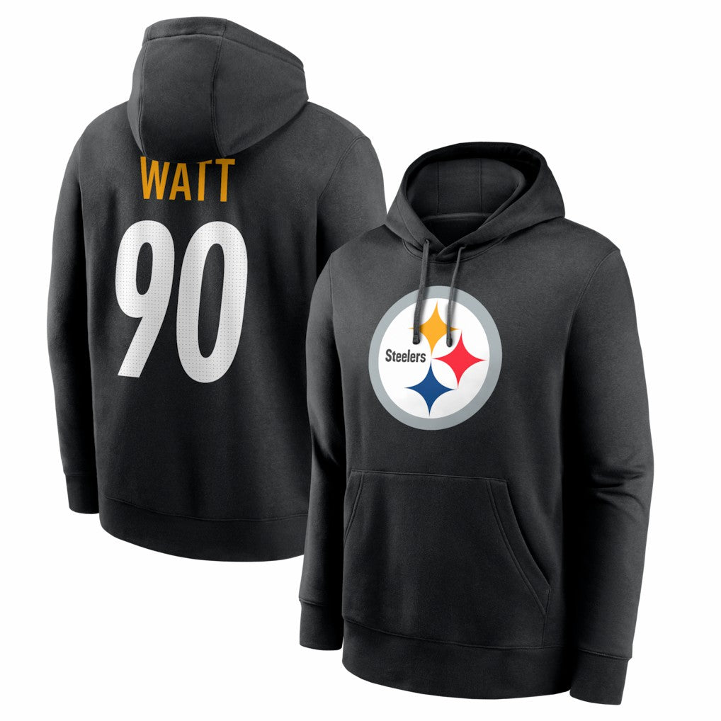 T.J. Watt Pittsburgh Steelers Name & Number Fleece Hoodie Black