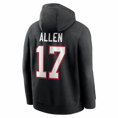 Josh Allen Buffalo Bills Name & Number Fleece Hoodie Black
