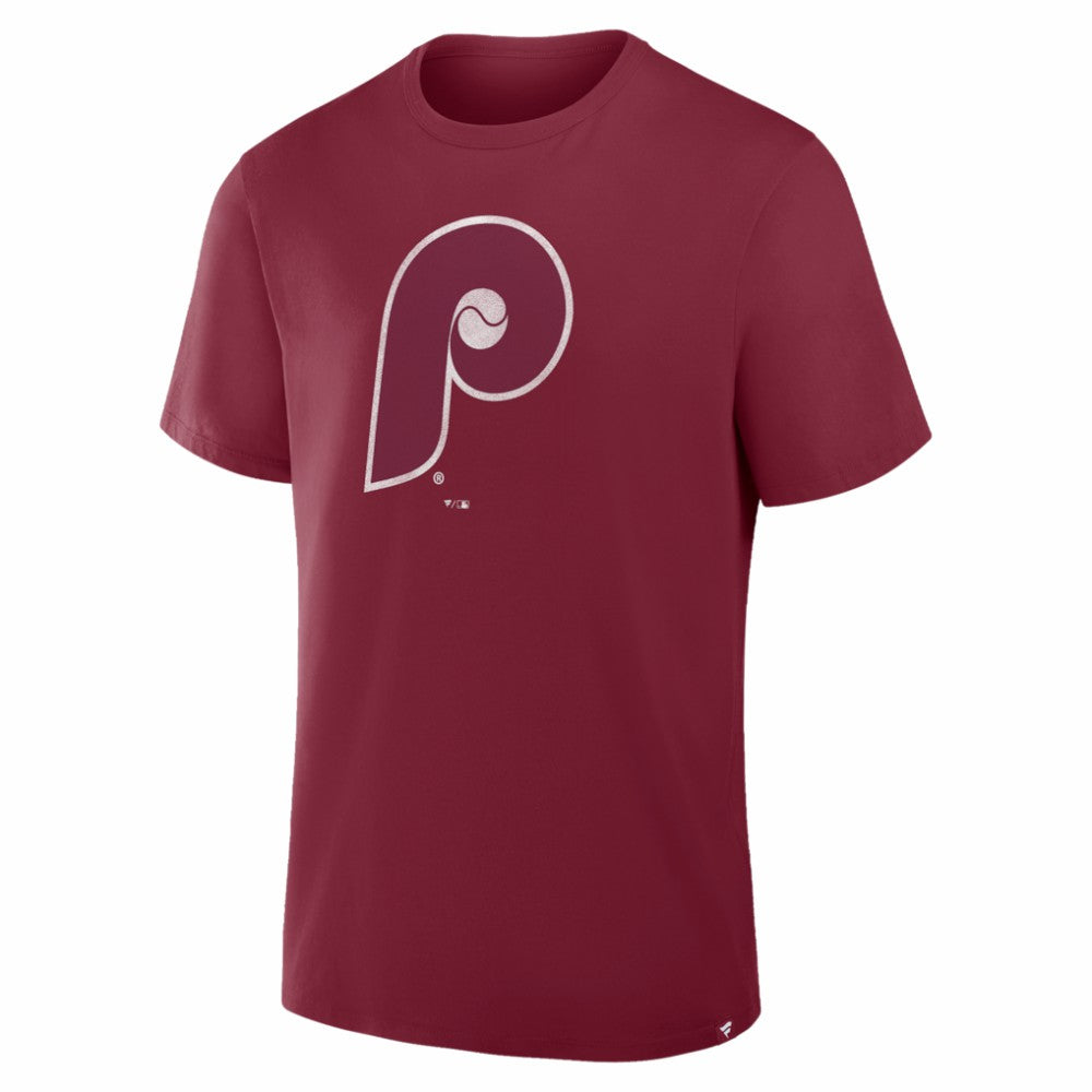 Philadelphia Phillies Fanatics Vintage Logo Legacy T-Shirt - Burgundy T-shirts