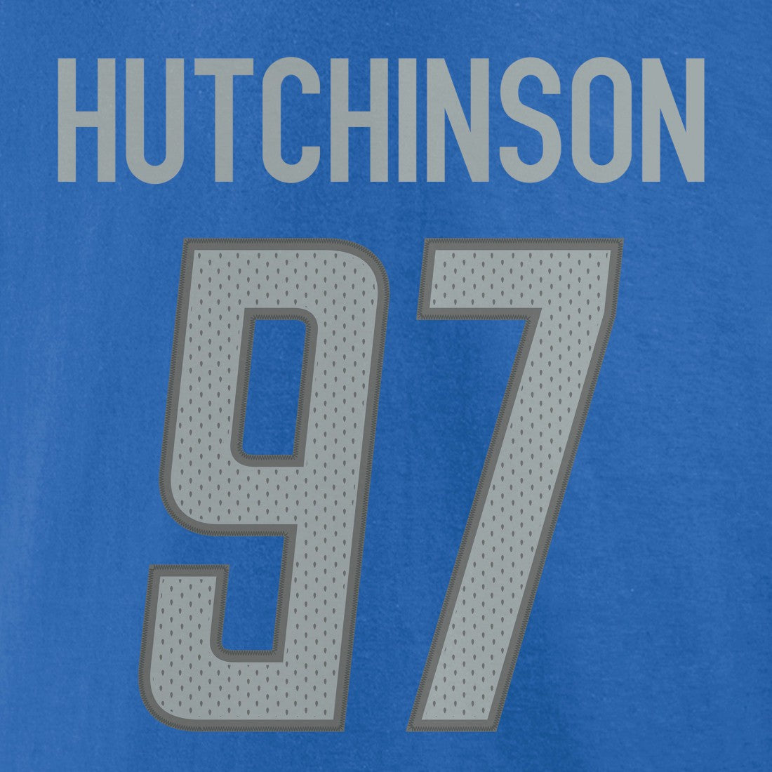 Aidan Hutchinson Detroit Lions Player Icon Name & Number T-Shirt Blue