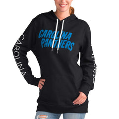 Carolina Panthers G-III 4Her by Carl Banks Women's Extra Inning Pullover Hoodie Black
