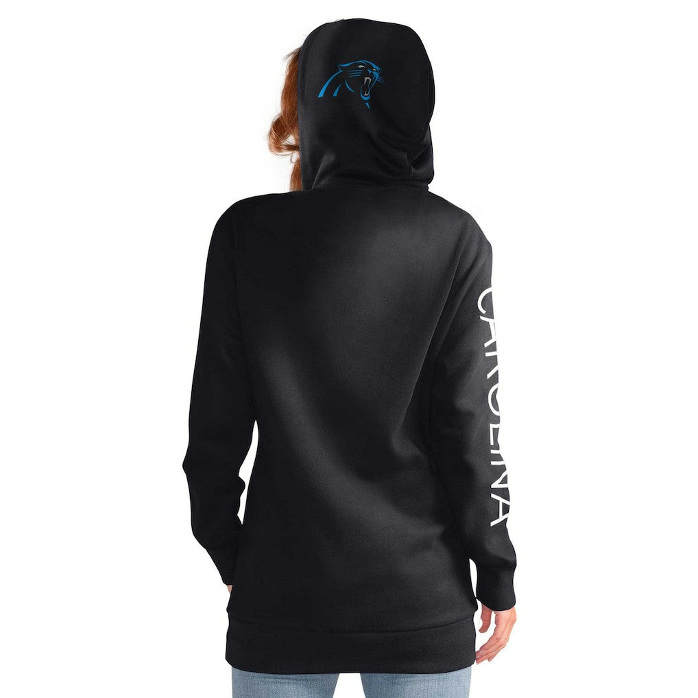 Carolina Panthers G-III 4Her by Carl Banks Women's Extra Inning Pullover Hoodie Black
