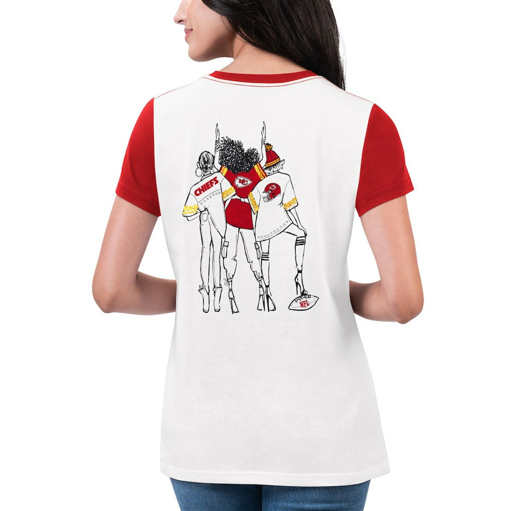 Kansas City Chiefs G-III 4Her by Carl Banks Women's Fashion Illustration T-Shirt White/Red