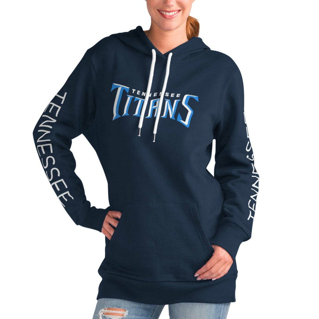 Tennessee Titans G-III 4Her by Carl Banks Women's Extra Inning Pullover Hoodie Navy