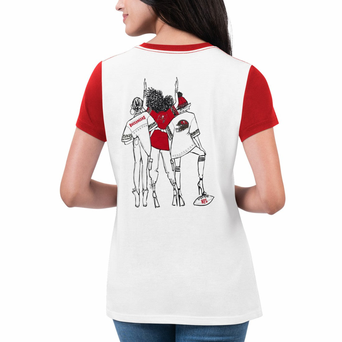 Tampa Bay Buccaneers G-III 4Her by Carl Banks Women's Fashion Illustration T-Shirt White/Red