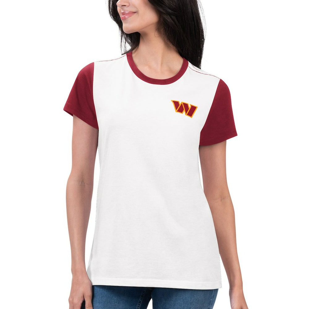 Washington Commanders G-III 4Her by Carl Banks Women's Fashion Illustration T-Shirt White/Burgundy