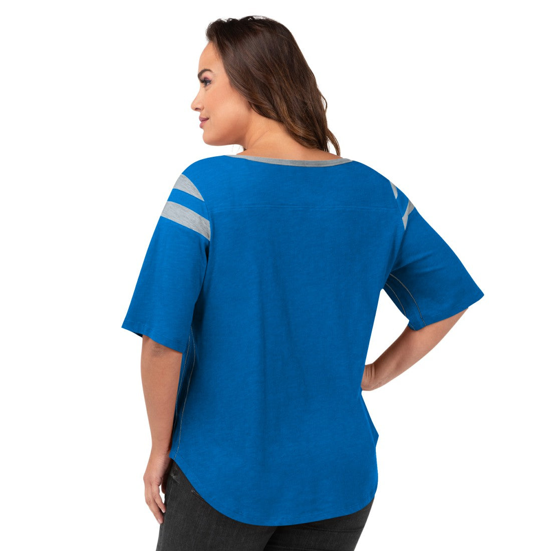 Detroit Lions G-III 4Her by Carl Banks Women's Plus Size Linebacker T-Shirt Royal