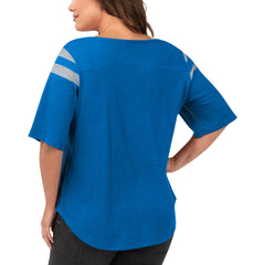 Detroit Lions G-III 4Her by Carl Banks Women's Plus Size Linebacker T-Shirt Royal