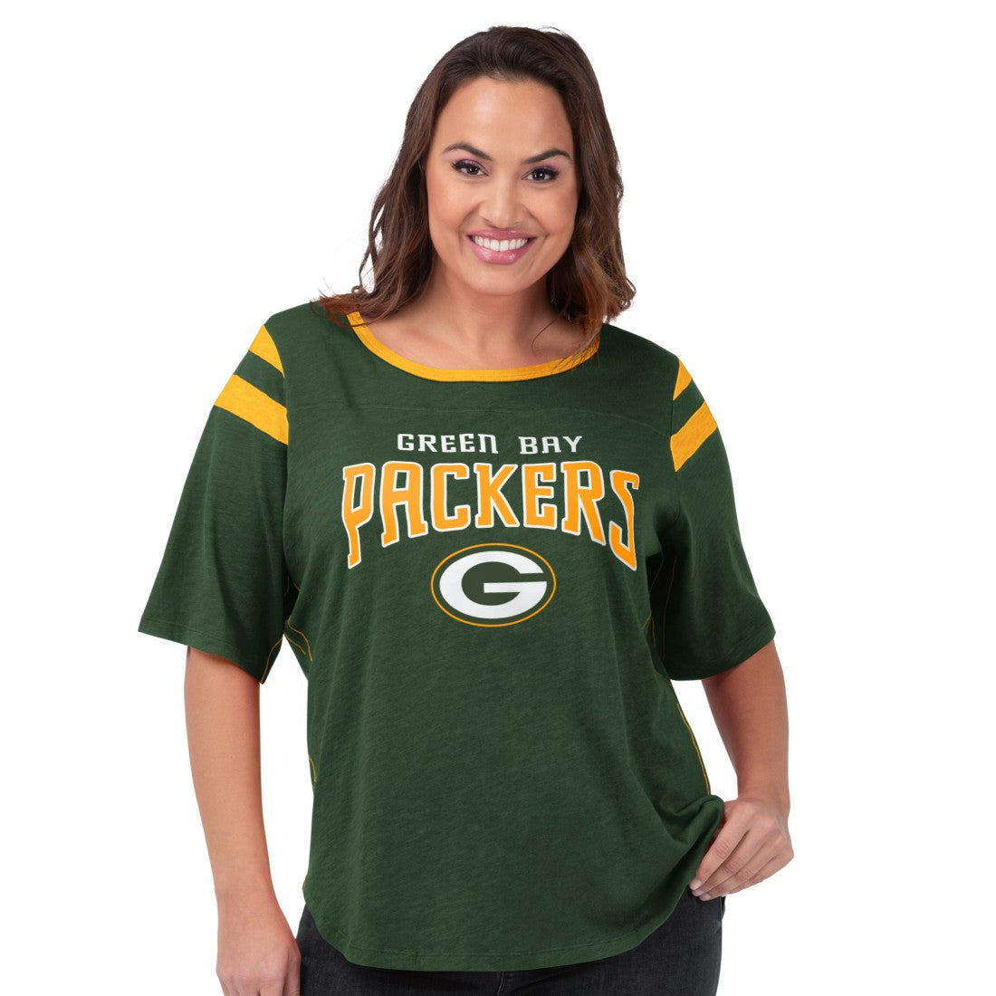 Green Bay Packers G-III 4Her by Carl Banks Women's Plus Size Linebacker T-Shirt Green