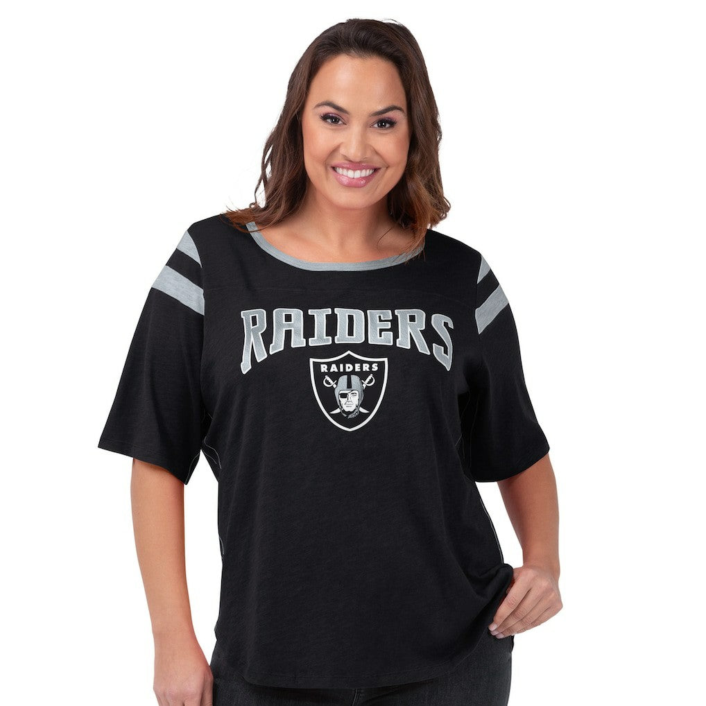 Las Vegas Raiders G-III 4Her by Carl Banks Women's Plus Size Linebacker T-Shirt Black