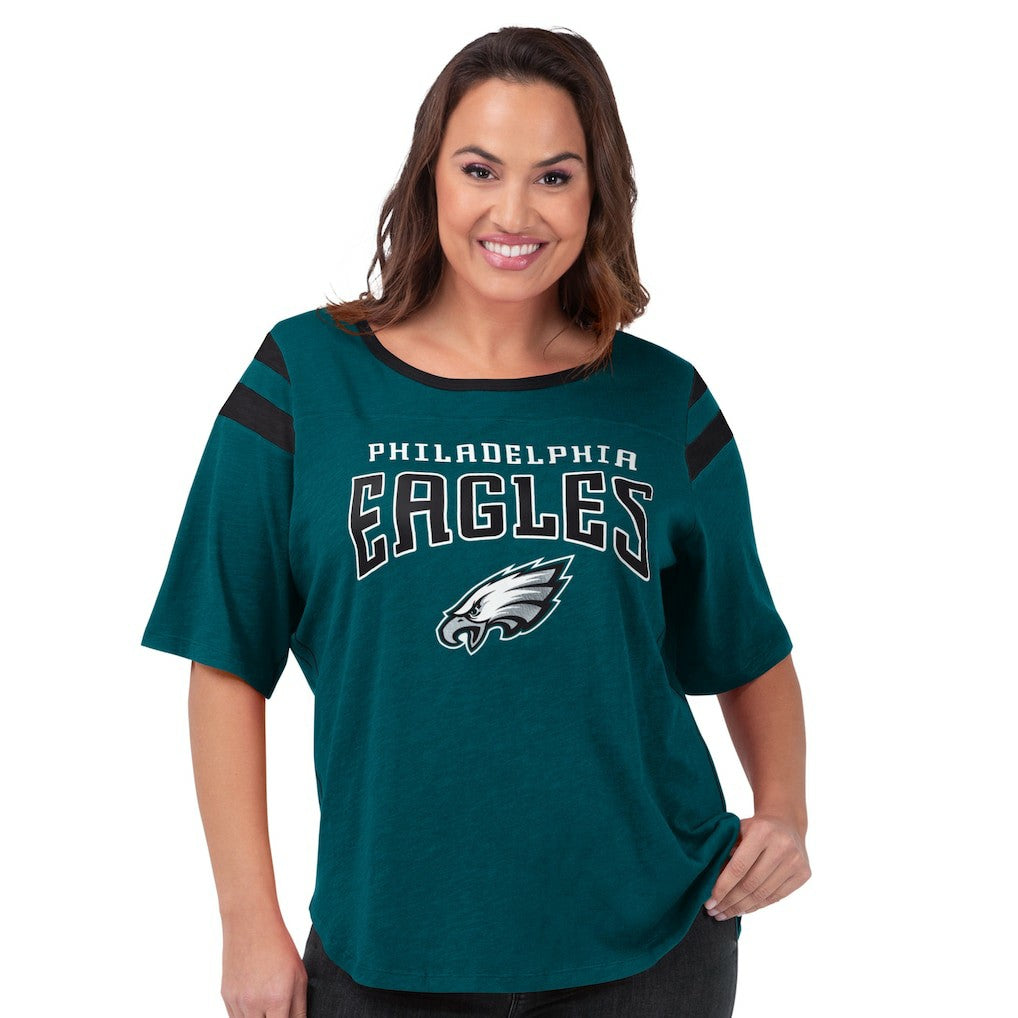 Philadelphia Eagles G-III 4Her by Carl Banks Women's Plus Size Linebacker T-Shirt Green