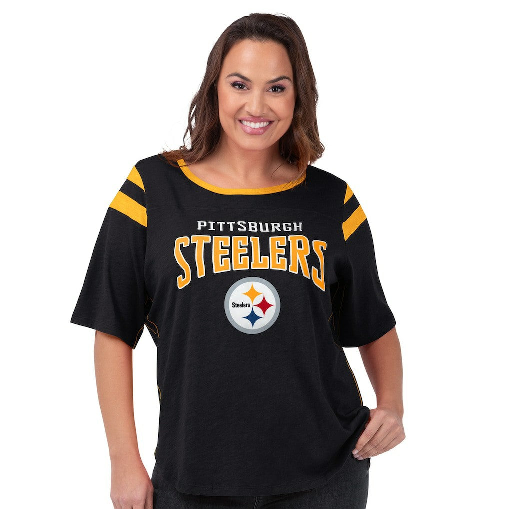 Pittsburgh Steelers G-III 4Her by Carl Banks Women's Plus Size Linebacker T-Shirt Black