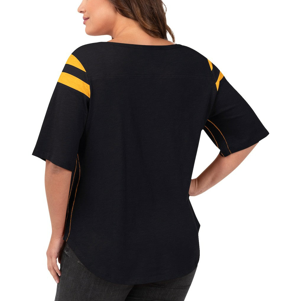 Pittsburgh Steelers G-III 4Her by Carl Banks Women's Plus Size Linebacker T-Shirt Black