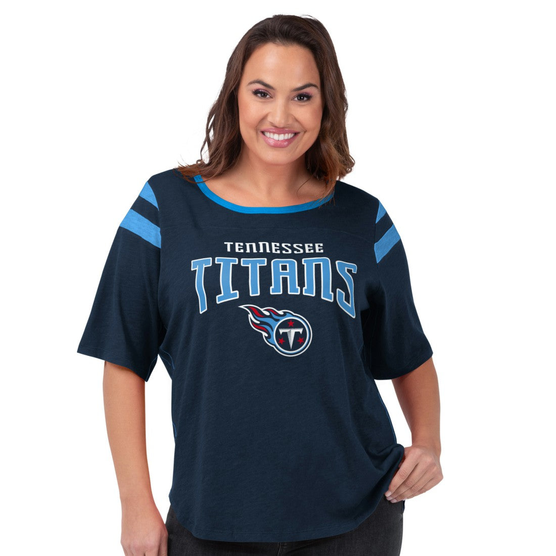 Tennessee Titans G-III 4Her by Carl Banks Women's Plus Size Linebacker T-Shirt Navy