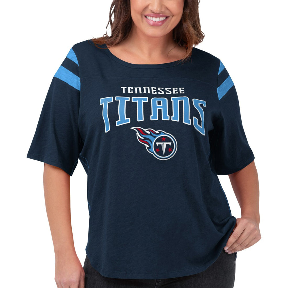 Tennessee Titans G-III 4Her by Carl Banks Women's Plus Size Linebacker T-Shirt Navy