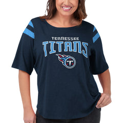 Tennessee Titans G-III 4Her by Carl Banks Women's Plus Size Linebacker T-Shirt Navy
