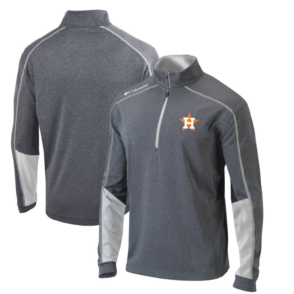 Houston Astros Columbia Omni-Wick Shotgun 2.0 Quarter-Zip Pullover Top - Charcoal/White Pullover