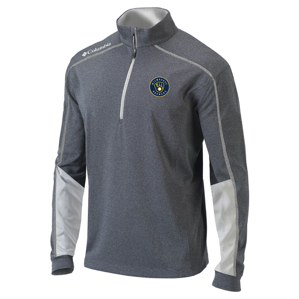 Milwaukee Brewers Columbia Omni-Wick Shotgun 2.0 Quarter-Zip Pullover Top - Charcoal/White Pullover