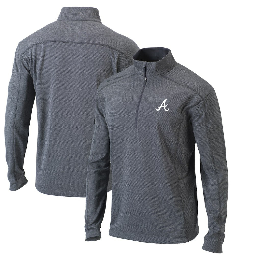 Atlanta Braves Columbia Omni-Wick Shotgun Quarter-Zip Pullover Top - Heather Gray Pullover