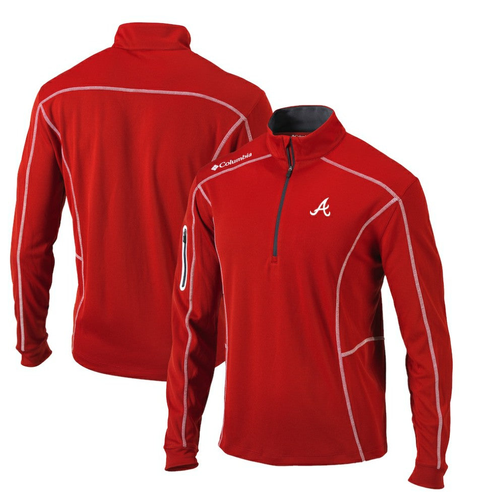 Atlanta Braves Columbia Omni-Wick Shotgun Quarter-Zip Pullover Top - Red Pullover