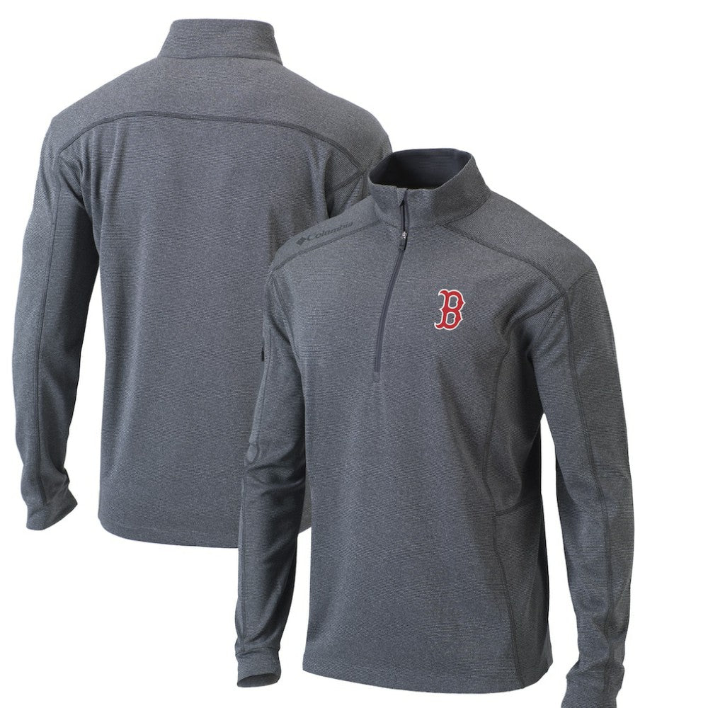 Boston Red Sox Columbia Omni-Wick Shotgun Quarter-Zip Pullover Top - Heather Gray Pullover