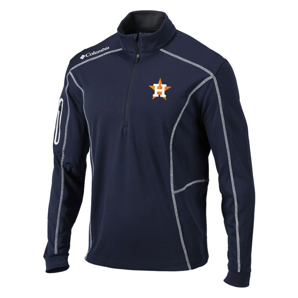 Houston Astros Columbia Omni-Wick Shotgun Quarter-Zip Pullover Top - Navy Pullover