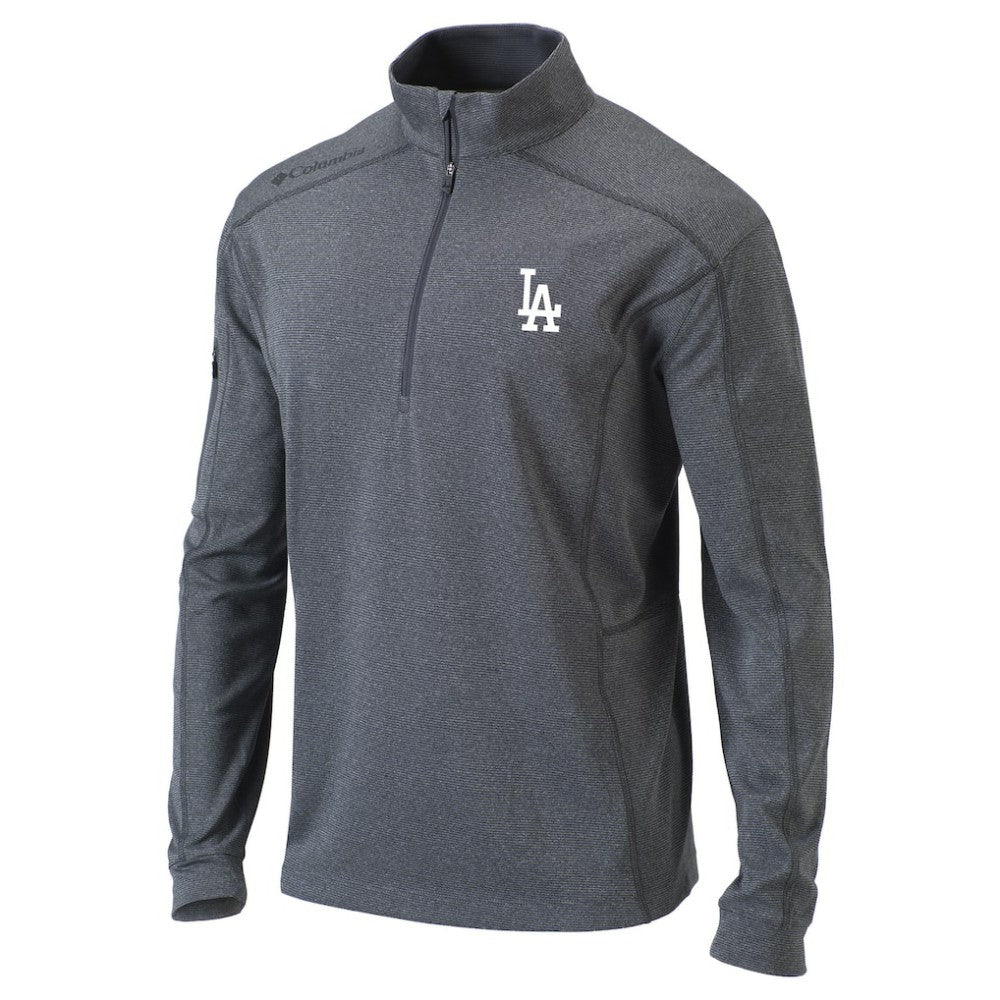 Los Angeles Dodgers Columbia Omni-Wick Shotgun Quarter-Zip Pullover Top - Heather Gray Pullover