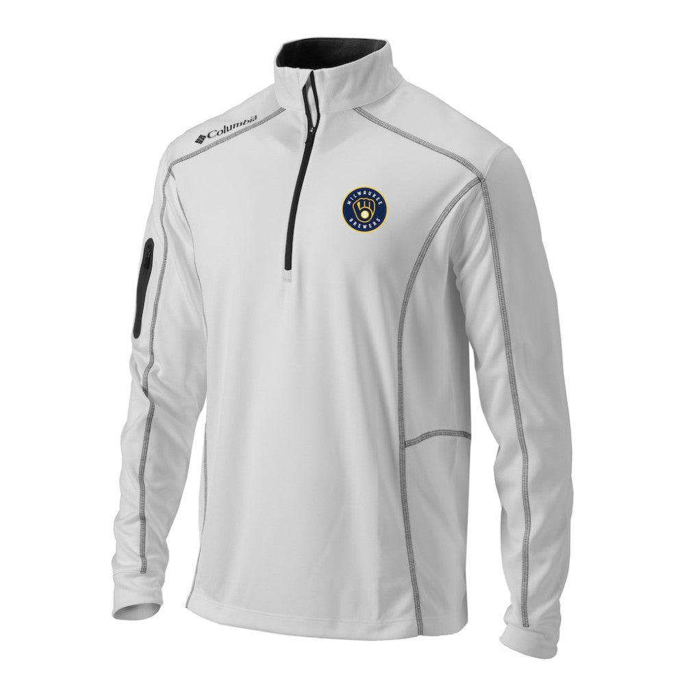 Milwaukee Brewers Columbia Omni-Wick Shotgun Quarter-Zip Pullover Top - White Pullover