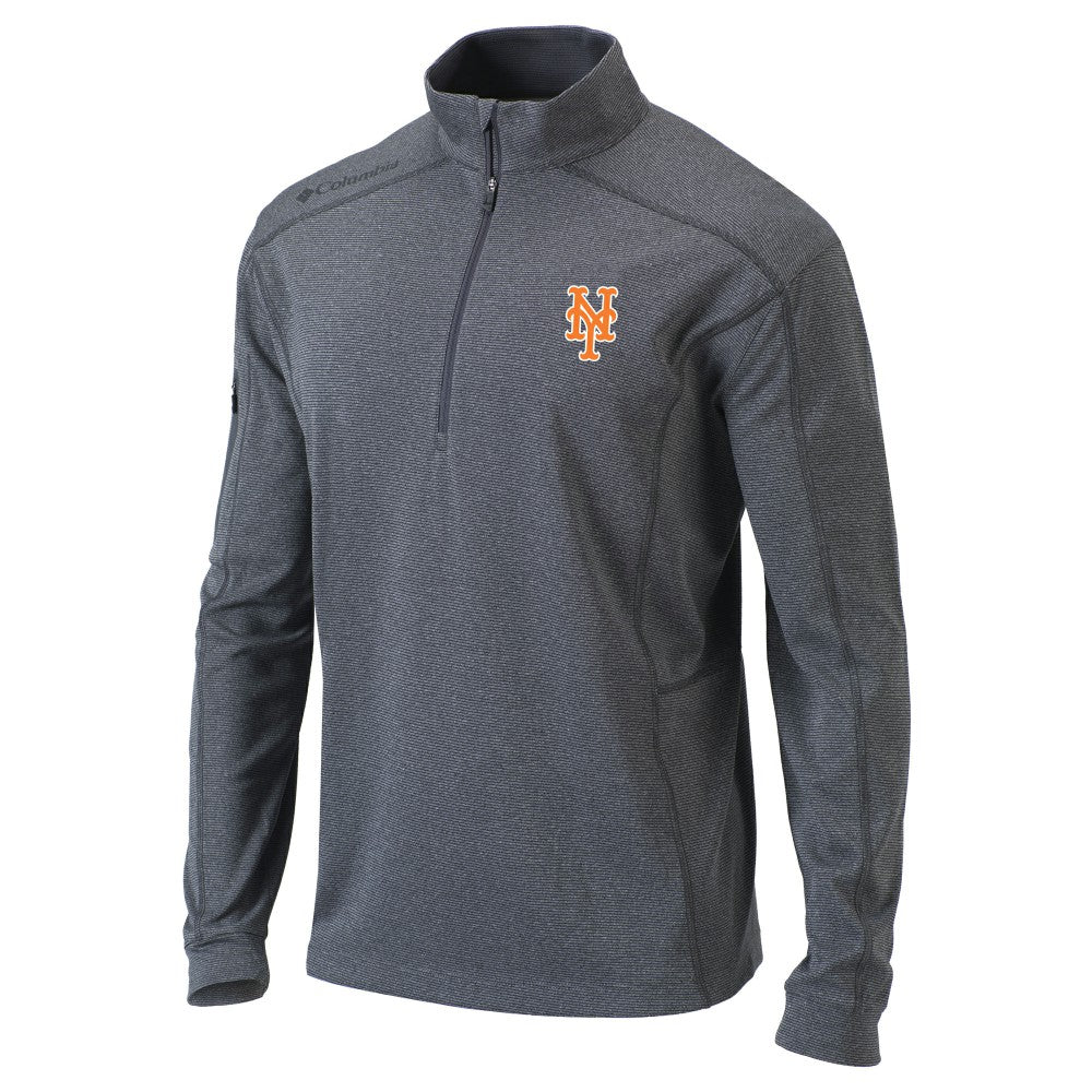 New York Mets Columbia Omni-Wick Shotgun Quarter-Zip Pullover Top - Heather Gray Pullover