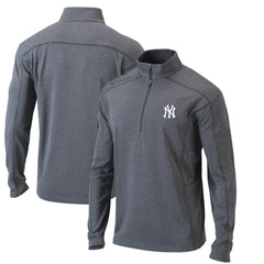 New York Yankees Columbia Omni-Wick Shotgun Quarter-Zip Pullover Top - Heather Gray Pullover