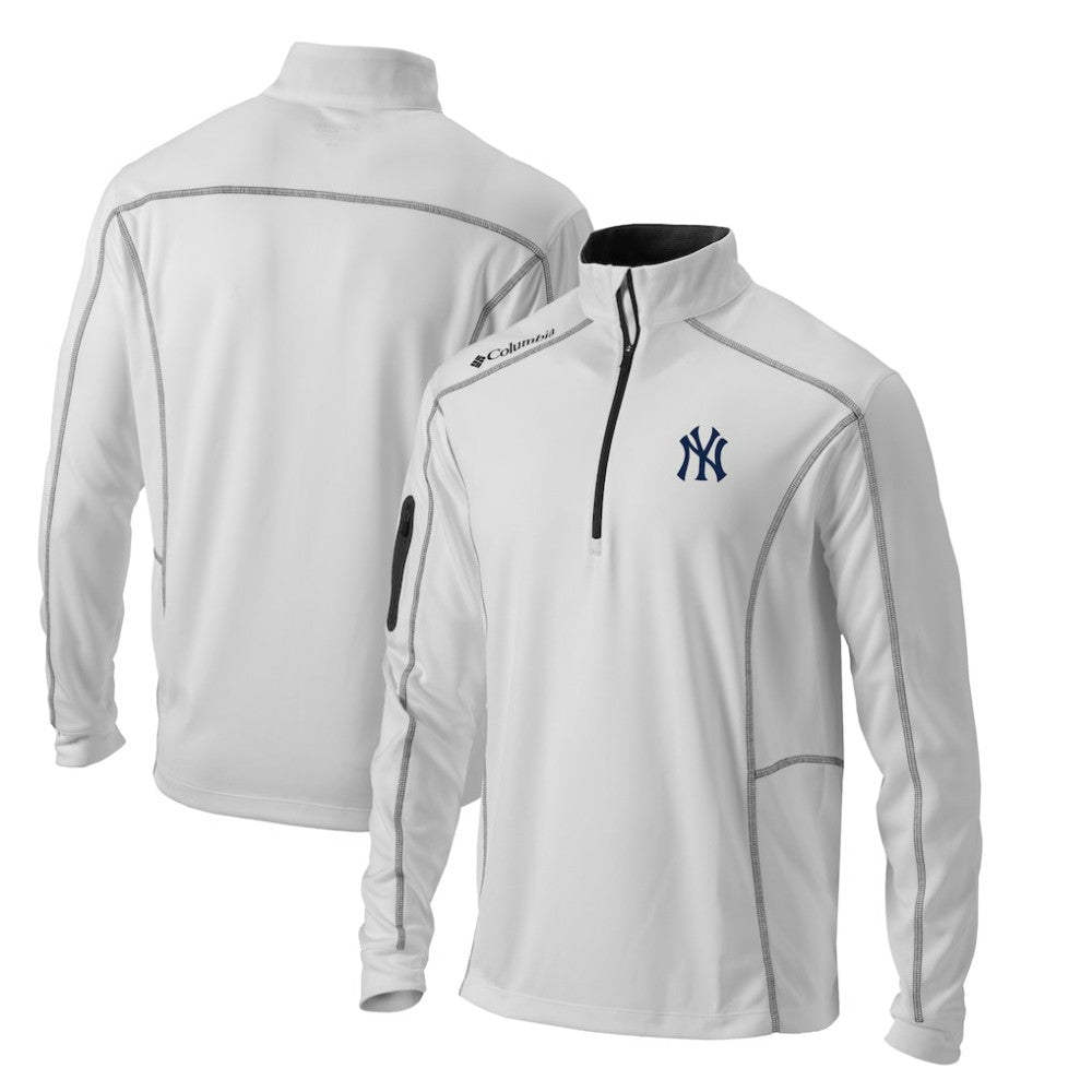 New York Yankees Columbia Omni-Wick Shotgun Quarter-Zip Pullover Top - White Pullover