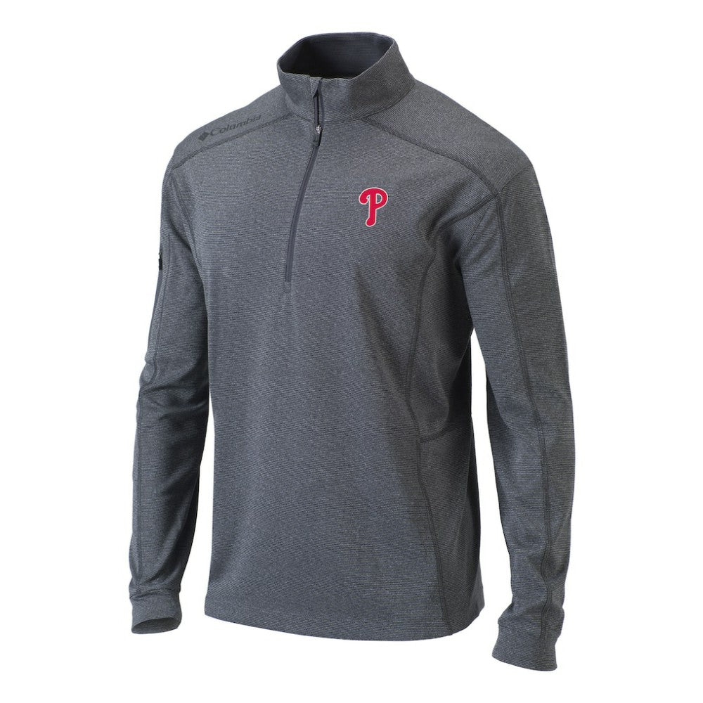 Philadelphia Phillies Columbia Omni-Wick Shotgun Quarter-Zip Pullover Top - Heather Gray Pullover