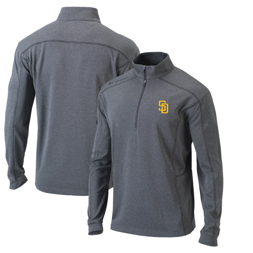 San Diego Padres Columbia Omni-Wick Shotgun Quarter-Zip Pullover Top - Heather Gray Pullover
