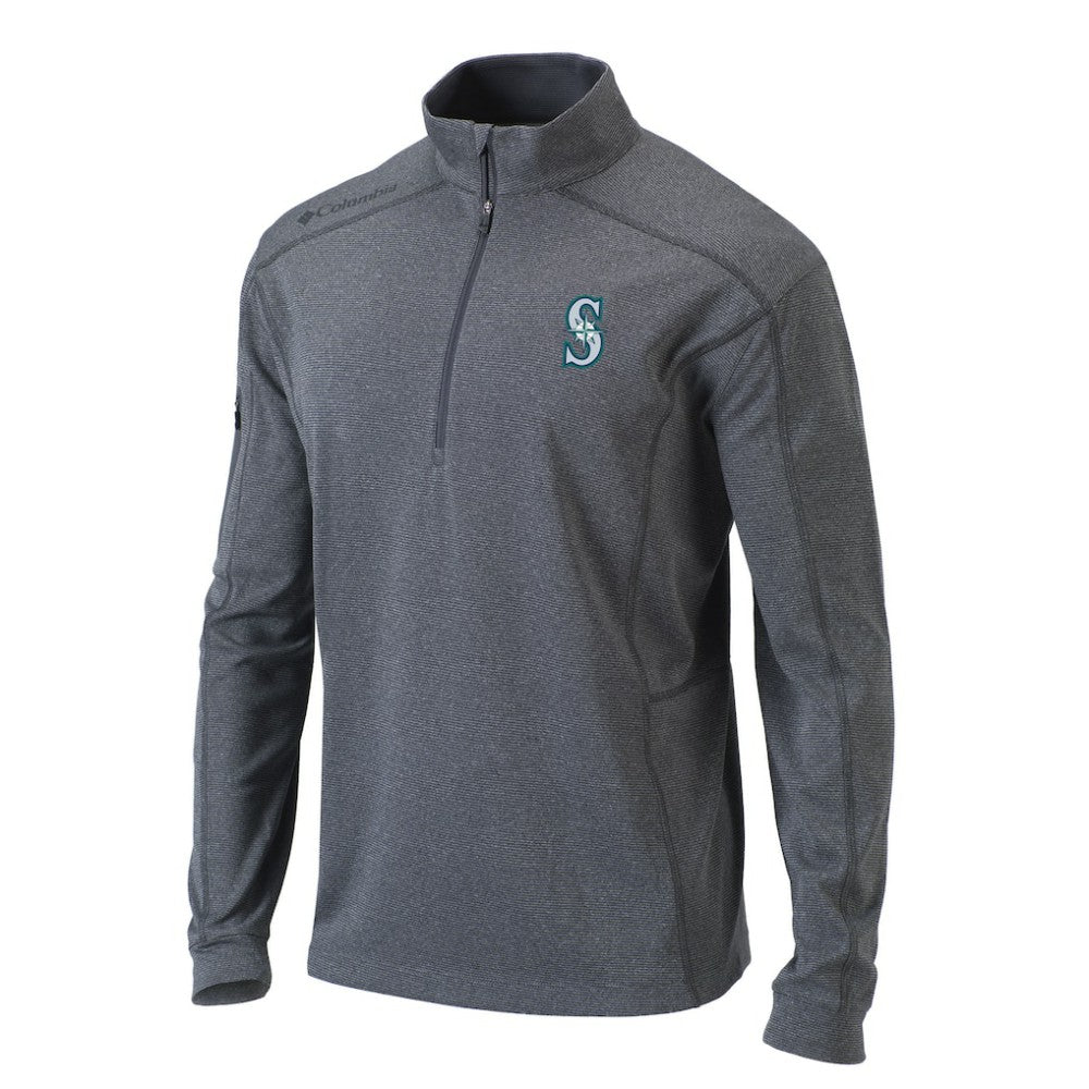 Seattle Mariners Columbia Omni-Wick Shotgun Quarter-Zip Pullover Top - Heather Gray Pullover