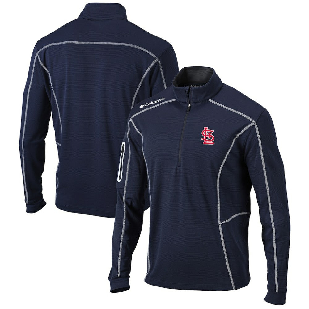 St. Louis Cardinals Columbia Omni-Wick Shotgun Quarter-Zip Pullover Top - Navy Pullover