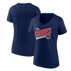 Chicago Cubs Women's Hometown Collection Those Cubbies V-Neck T-Shirt - Navy T-shirts