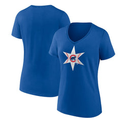 Chicago Cubs Women's Hometown Collection Chi Star V-Neck T-Shirt - Royal T-shirts