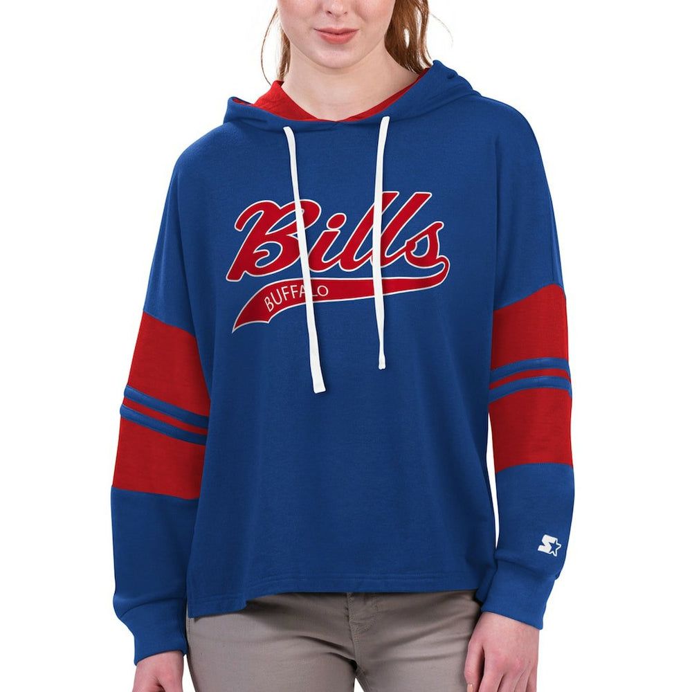 Buffalo Bills Starter Women's Bump And Run Long Sleeve Hoodie T-Shirt Royal