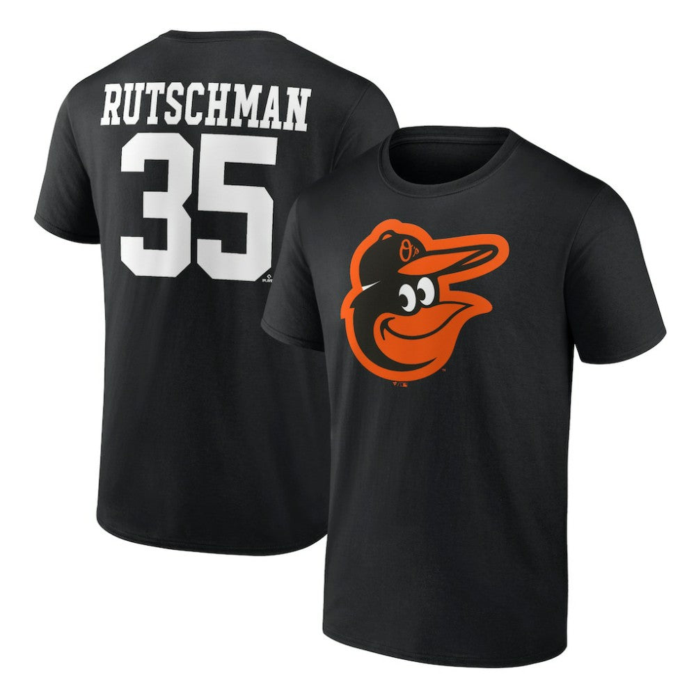 Adley Rutschman Baltimore Orioles Player Icon Name & Number T-Shirt - Black T-shirts