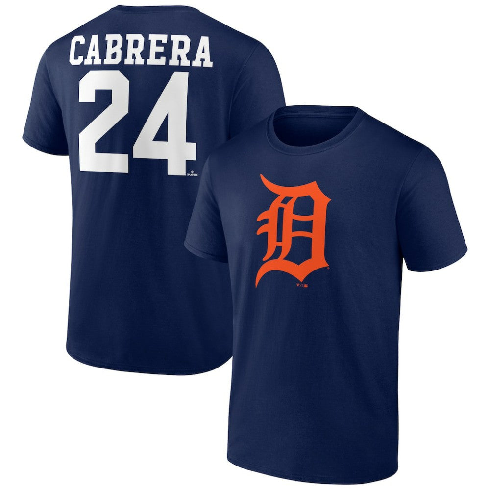 Miguel Cabrera Detroit Tigers Player Icon Name & Number T-Shirt - Navy T-shirts