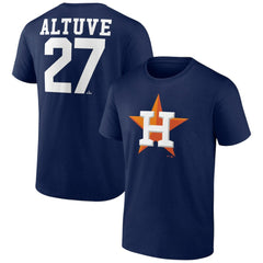 Jose Altuve Houston Astros Player Icon Name & Number T-Shirt - Navy T-shirts